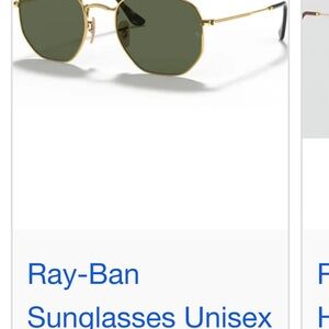 Ray-Ban Gold Frame Sunglasses with Green Lenses